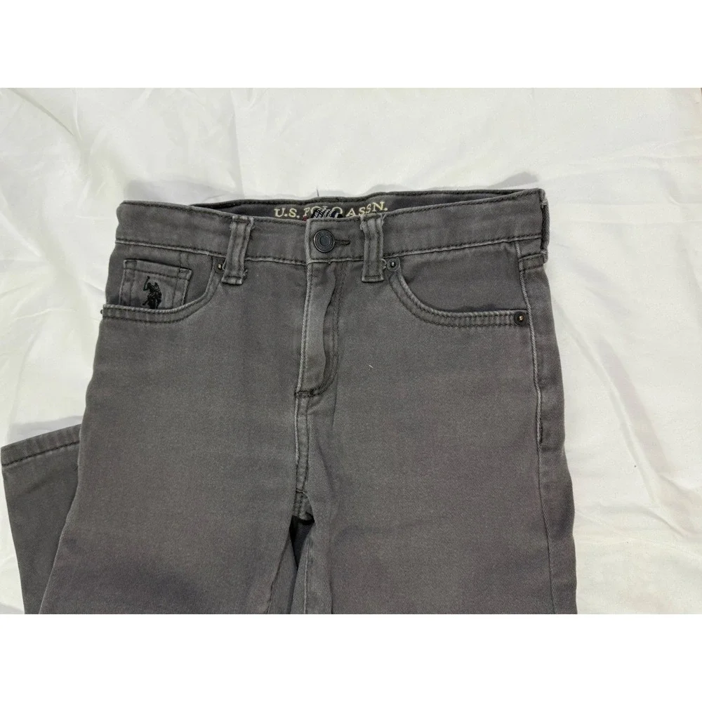 U.S. POLO ASSN Jeans Boys Size 6 straight leg Kids Gray‎ Adjustable Waist
